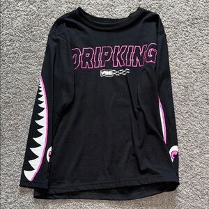 Vibe Kids Black and Pink Long Sleeve Tee